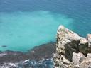 Clear waters down below.